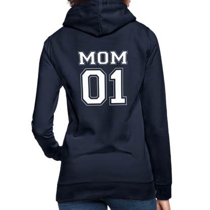 Frauen Hoodie - MOM 01 (white) - Navy