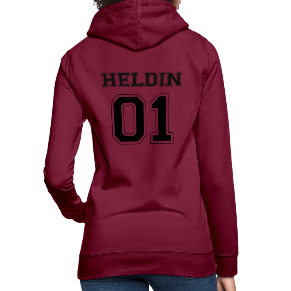 Frauen Hoodie - HELDIN 01 (black) - Bordeaux