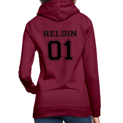 Frauen Hoodie - HELDIN 01 (black) - Bordeaux