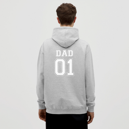 Unisex Hoodie - DAD 01 (white) - Hellgrau meliert