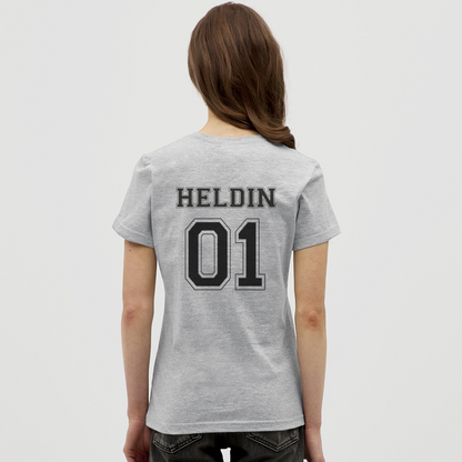Women's T-Shirt - HELDIN 01 (black) - Grau meliert
